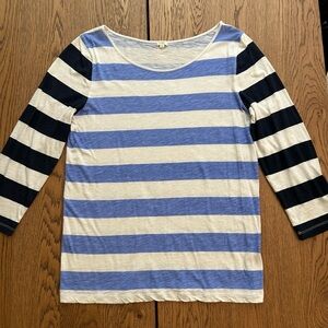 J.Crew blue/white striped top-M